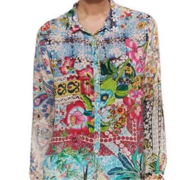 NWT Johnny Was Milla Basic Button Down Blouse - Picture 1 of 8